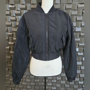 ALO Cropped Break Line Bomber Jacket